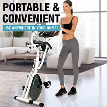 LANOS Workout Bike For Home - 2 In 1 Recumbent Exercise Bike and Upright Indoor Cycling Bike Positions, 10 Level Magnetic Resistance Exercise Bike, Foldable Stationary Bike Machine, Fitness Bike