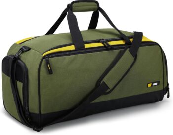 MIER Large Gym Bag for Men with Shoes Compartment Mens Lightweight Sports Travel Duffle Bags for Workout Fitness Weekender, 60L, Army Green