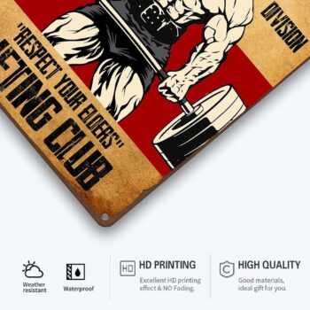 Old Man Gym Tin Sign Weightlifting Signs For Home Gym Man Poster Decor Masters Division Respect Your Elders Fitness Man Metal Signs Poster Weightlifting Posters Home Art For Men Decor Sign 8x12 Inch