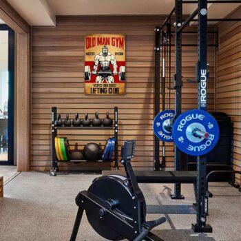 Old Man Gym Tin Sign Weightlifting Signs For Home Gym Man Poster Decor Masters Division Respect Your Elders Fitness Man Metal Signs Poster Weightlifting Posters Home Art For Men Decor Sign 8x12 Inch