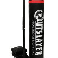 Outslayer Heavy Duty Punching Bag Stand - 7.8ft Tall Boxing Stand Heavy Bags up to 350lbs - Made in USA - Includes 4 Unfilled Sand Bags to Weigh Down The Station - Easy Assembly