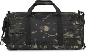QT&QY 40L Military Tactical Duffel Bag For Men Sport Gym Bag Fitness Tote Travel Duffel Bags Training Workout Bag With Shoe Compartment Basketball Football Weekender Bag