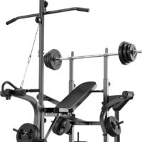 Rigel 600lbs 6 in 1 Adjustable Olympic Weight Bench Set with Leg Extension and Leg Curl Multi-Function Bench Press Set for Full Body Workout