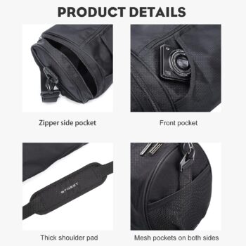 Small Sports Gym Bag Workout Lightweight Duffel Bags for Men and Women Black X-Small
