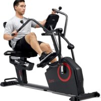 Sunny Health & Fitness Elite Recumbent Cross Trainer & Elliptical Machine with Arm Exercisers, Easy Adjust Seat, & Exclusive SunnyFit® App Enhanced Bluetooth Connectivity