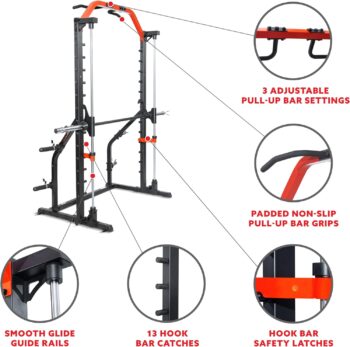 Sunny Health & Fitness Premium Squat Smith Machine Power Rack