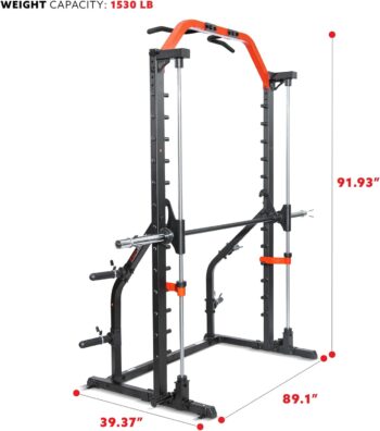 Sunny Health & Fitness Premium Squat Smith Machine Power Rack