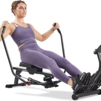 Sunny Health & Fitness Smart Compact Full Motion Rowing Machine, Full-Body Workout, Low-Impact, Extra-Long Rail, 350 LB Weight Capacity and Optional SunnyFit® App Enhanced Bluetooth Connectivity