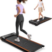 Walking Pad, UREVO Under Desk Treadmill for Home Office, Portable Walking Pad Treadmill Under Desk with Wider Running Belt, Dual Control