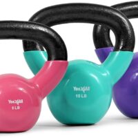 Yes4All Combo Kettlebells Vinyl Coated Weight Sets Great for Full Body Workout Equipment Push up, Grip Strength and Strength Training, Dumbbell Weights Exercises