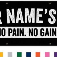 Your Name Custom Banner - Home Gym Decor - Garage Training - Inspirational Wall Vinyl (36 x 12 Inches)