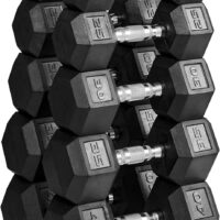 papababe Dumbbell Set Rubber Encased Hex Dumbbell Free Weights Dumbbells Set Home Weight Set No Rack