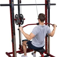 Best Fitness BFSM250P4 Smith Machine Package with LAT Attachment and Bench