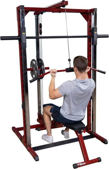 Best Fitness BFSM250P4 Smith Machine Package with LAT Attachment and Bench