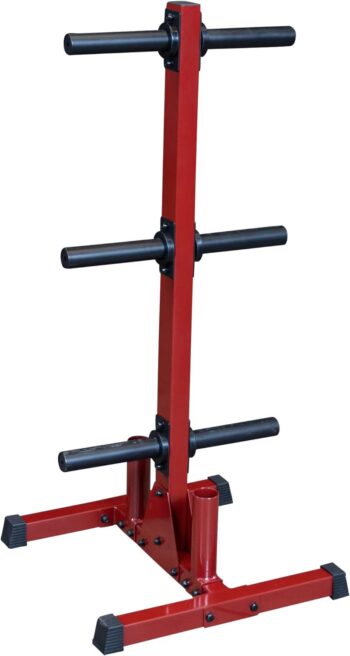 Best Fitness BFWT10 Olympic Plate Tree and Bar Holder, Red