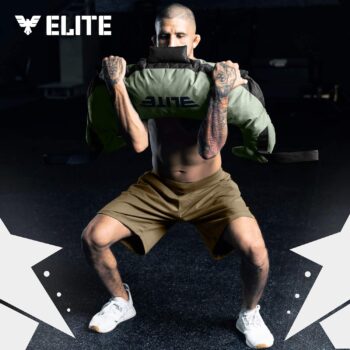 Elite Sports Bulgarian Canvas Bag for Crossfit, Fitness Canvas MMA Gym Cross Workout Training Sandbag Green 17, 25, 33, 45 lbs