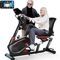 HARISON Bluetooth Recumbent Exercise Bike with Arm Exerciser, Recumbent bikes for Adult and Seniors, Recumbent Exercise bike for Home 400 lbs Capacity