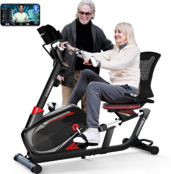 HARISON Bluetooth Recumbent Exercise Bike with Arm Exerciser, Recumbent bikes for Adult and Seniors, Recumbent Exercise bike for Home 400 lbs Capacity