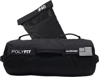 Polyfit Sandbag Pro - Workout Sandbag with Triple Velcro Closure Filler Bag and Reinforced Nylon Webbing - Sand Not Included - Multiple Colors & Sizes