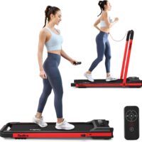 REDLIRO Under Desk Treadmill 2 in 1 Walking Pad, Portable, Folding, Electric, Motorized, Walking and Jogging Machine with Remote Control for Home and Office Workout