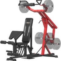SPART Leverage Gym with Multi Weight Bench, Adjustable Full Body Workout Machine for LAT Pull Down, Squat, Bench Press, Cable Bicep Curl, Seated Row, 2500LB Plate Loaded Strength Training Equipment
