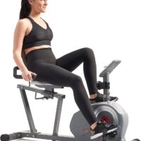 Sunny Health & Fitness Magnetic Recumbent Bike with Optional Exclusive SunnyFit® App Enhanced Bluetooth Connectivity