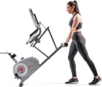 Sunny Health & Fitness Magnetic Recumbent Bike with Optional Exclusive SunnyFit® App Enhanced Bluetooth Connectivity