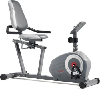 Sunny Health & Fitness Magnetic Recumbent Bike with Optional Exclusive SunnyFit® App Enhanced Bluetooth Connectivity