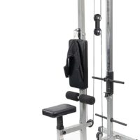 Valor Fitness Lat Pull Down Machine- Adjustable Low Row Cable Pulley Exercise Equipment with Attachments - Strength Training Home Gym System -Plate Loaded - Max Weight 200 lbs -CB-12