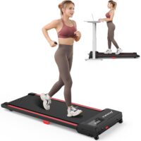 Walking Pad, Rockvale Under Desk Treadmill for Home Office, Portable Mini Treadmill with Remote Control, 2.5 HP Walking Jogging Machine in LED Display, 265 lbs Weight Capacity, Free Installation