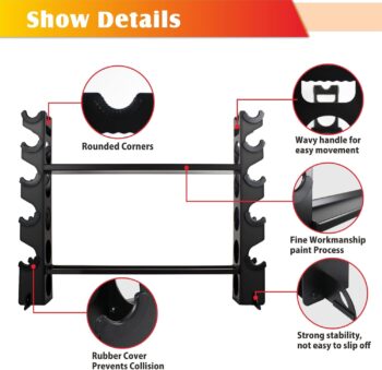 5-Tier Dumbbell Rack, Weight Rack for Dumbbells Weight Storage Organizer Only for Home Gym Weight Stand（700LBS)