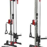 ER KANG Cable Crossover Machine, Function Trainer Wall Mount, Cable Station Combo, 18 Heights Dual Pulley System, High and Low Cable Machine, LAT Pull-Down & LAT Row Home Gym