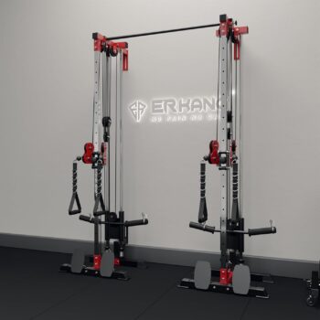 ER KANG Cable Crossover Machine, Function Trainer Wall Mount, Cable Station Combo, 18 Heights Dual Pulley System, High and Low Cable Machine, LAT Pull-Down & LAT Row Home Gym