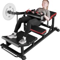 GMWD Hip Thrust Machine, Plate-Loaded Glute Bridge Machine, Heavy Duty Glute Drive with Weight Holder for Glute Muscles Building and Butt Shaping