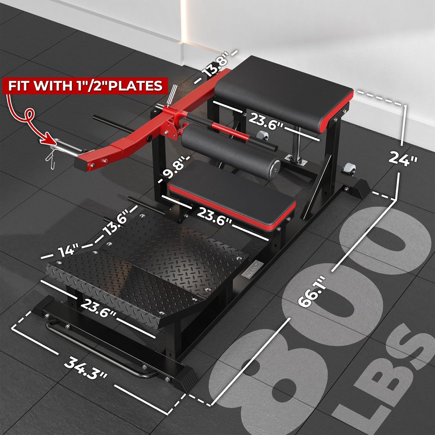 GMWD Hip Thrust Machine Plate Loaded Glute Bridge Machine 