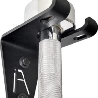 IRON AMERICAN Alpha Barbell Gym Wall Mount Storage 200+ Pound Capacity - Multi-Use Barbell Wall Holder, Barbell Hanger 4.25 x 6.75 x 7.25 Inches - Holds Any Standard Olympic Barbell - Hardware Included