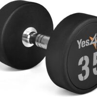Yes4All Urethane Dumbbells with Anti-Slip Knurled Handle 5-50LBS for Muscle Building - Sold Individually