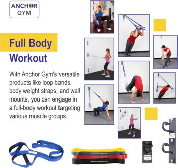 Anchor Gym Workout Wall Mount Anchor - Training Anchor Mounted Hook Exercise Station for Body Weight Straps, Resistance Bands, Strength Training, Yoga, Home Gym