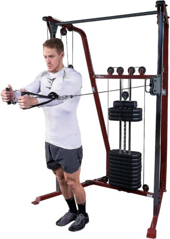 Best Fitness by Body-Solid BFFT10R Functional Trainer Cable Machine, Full Body Workout Weight Stacks, Chest and Shoulder Exercise Home Gym Lat Pulldown Machines with 190lb Weights Stack