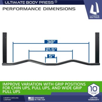 Ergonomic Joist Mount Pull Up Bar by Ultimate Body Press