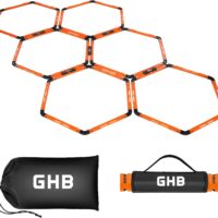 GHB Hex Agility Rings Speed Rings with Carrying Bag 6 Set Portable Hexagon Rings, Agility Hurdles for Agility Footwork Training