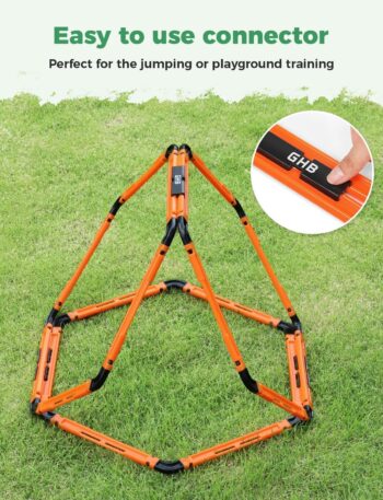 GHB Hex Agility Rings Speed Rings with Carrying Bag 6 Set Portable Hexagon Rings, Agility Hurdles for Agility Footwork Training