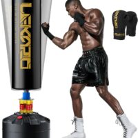 LEKÄRO Punching Bag 70" with Boxing Gloves, Heavy Boxing Bag with Stand for Adult Teens, Kickboxing Bag for MMA Muay Thai Fitness