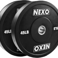 NEXO Matte Black Rubber Bumper Plates - Premium Matte Finish Sets or Pairs Cross Training Weight Plates