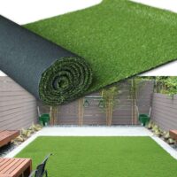 Premium Synthetic Artificial Grass Turf 1.38inch Pile Height 7FTX15FT, High Density Fake Faux Grass Turf, Natural and Realistic Looking Garden Pet Dog Lawn