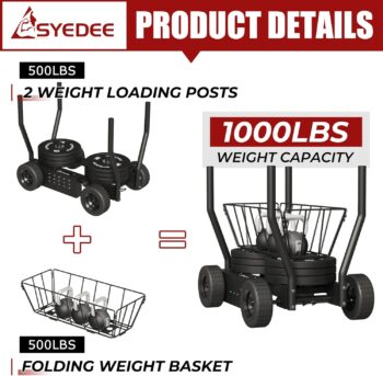 Push Sled, Weight Sled with 8 Adjustable Levels of Magnetic Resistance, Speeding Training Sled Comes with Weight Basket and 2 Weight Loading Posts