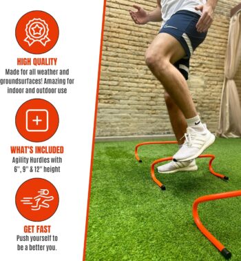 Speed Training Agility Hurdles for Athletes - 6-Pack - Speed and Agility Training Equipment for Soccer Basketball Football Hurdle Training