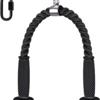 Tricep Rope, Cable Machine Attachments Pulley System Gym Pull Down Rope, Heavy Duty Nylon Rope with Soft Rubber Ends