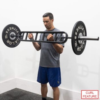 Valor Fitness OB-MULTI Swiss Bar Football Barbell w/ Multi Grips for Bench Press Curl and Pressing