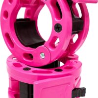 Clout Fitness Olympic Barbell Clamps Collars Quick Release Pair of Locking Weight Clips Fit 2 Inch Barbell for Weightlifting (Pink)